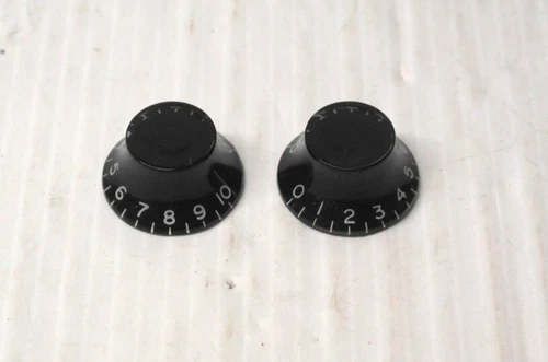 Gibson vintage Top Hat reflector Tone & Volumn  knob 60's - Black.. Melody Make
