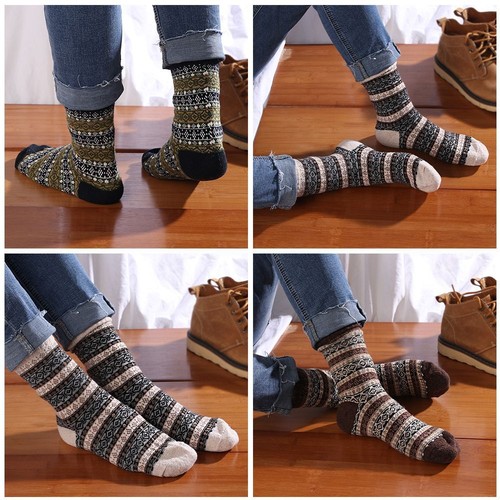 Comfortable Casual Ethnic Warm Men Socks Cashmere Soft Thick Wool - Picture 9 of 18