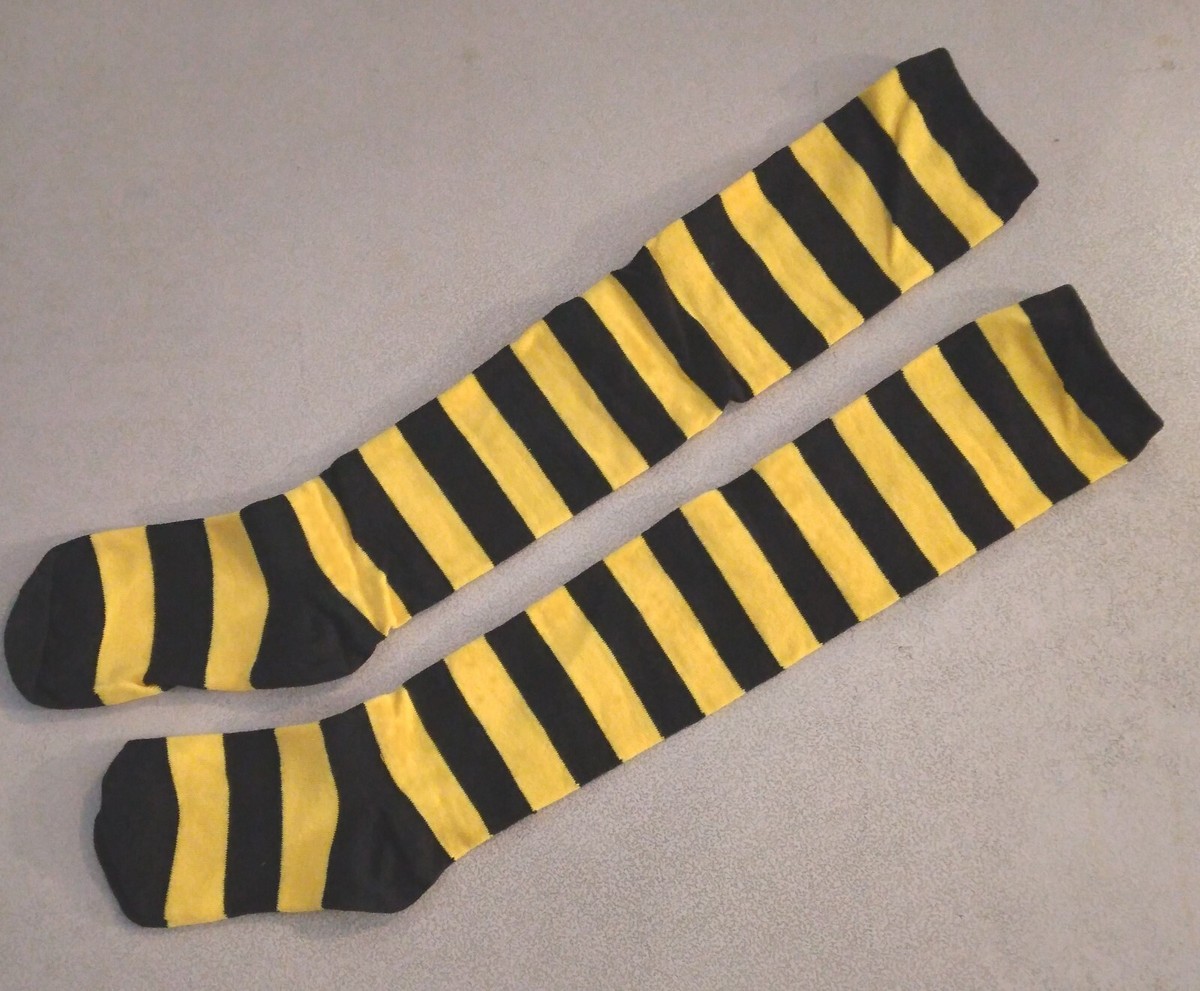 Black and Yellow Thigh High socks 275079 | eBay