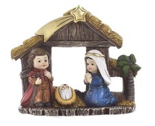 Presepe Gruppo Natività Bambino con Capanna 13cm in Resina Paben