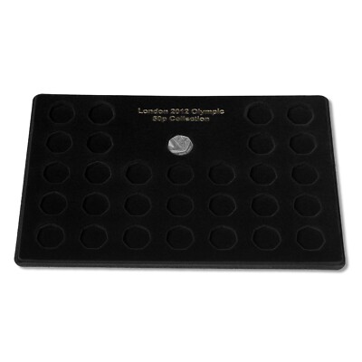 50p Black Schulz Tray Fifty Pence Collection 30x Coin Spaces London 2012 Olympia
