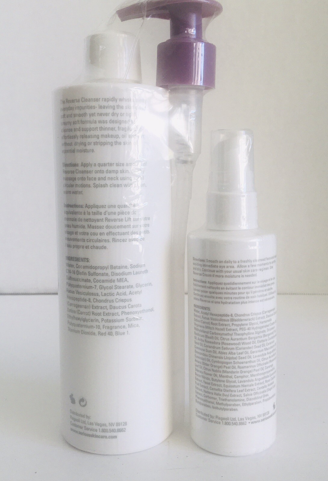 2 Serious Skin Care Reverse Lift Cleanser 12 fl oz & 1 Reverse Serum 4