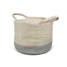 Shruti Designs Round Blanket or Throw Basket in Grey - 23cm 