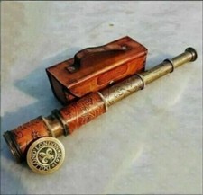 Brass Nautical Telescope 16.5" Dollond Style 5x Zoom with Leather Case Gift