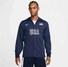 Nike USA Olympics 24 Dri-FIT Advanced Game Jacket Navy FQ0306-451 Men's Size L