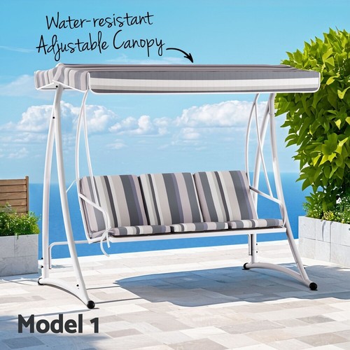 Gardeon Outdoor Swing Chair Garden Bench Furniture Canopy 3 Seater - Picture 5 of 23
