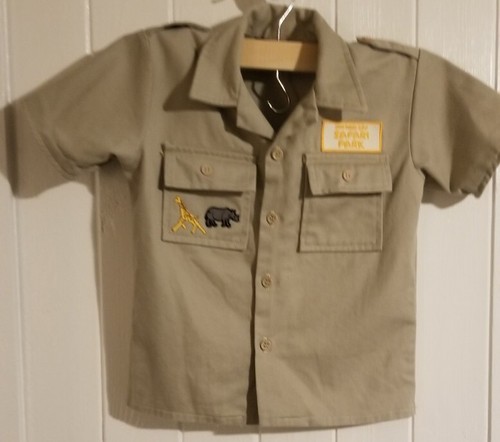 Little Baron Safari Button Up Shirt Made USA Zookeeper Halloween Costume Size 4T