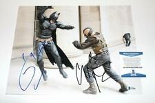 'THE DARK KNIGHT RISES' TOM HARDY CHRISTIAN BALE SIGNED 11x14 PHOTO BECKETT COA
