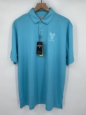 NEW Callaway Opti Dri Blue Polyester Polo Golf Shirt Mens Size Large