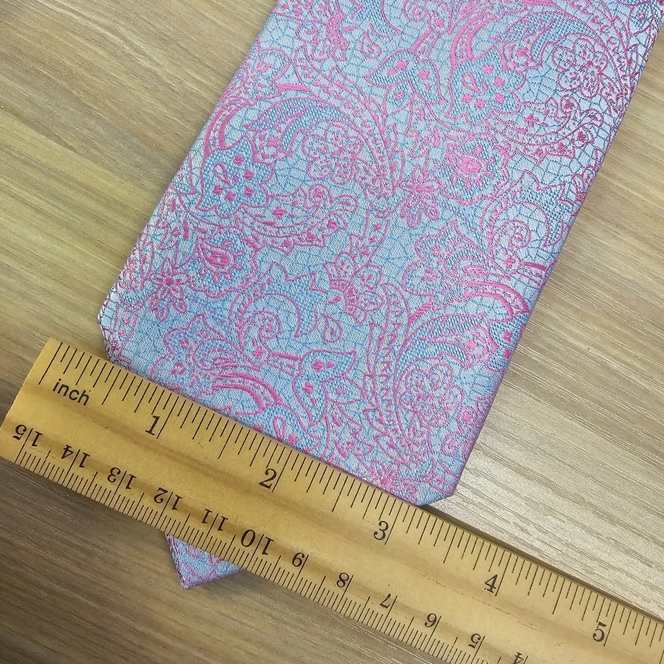 Paisley Tie Mens Blue Pink TIEMART Jacquard Pastel Western Boho ALEXANDER LOGAN - Image 2 of 4
