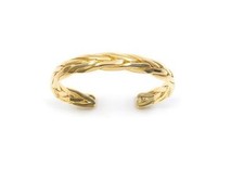 Bijoux Femme Bracelet Jonc Esclave Tressées Plaqué Or 18K Vermeil Laminé