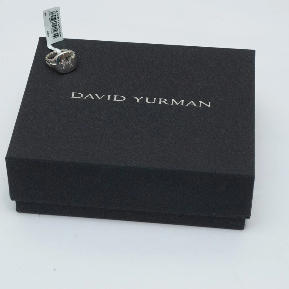 Anillo DAVID YURMAN Nuevo Pavé Inicial Letra H Pinky en Diamante y Plata Talla 3.5 Foto 4 de 4