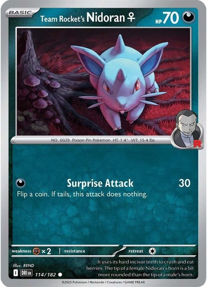 Team Rocket's Nidoran F - 114/182 - Destined Rivals - Pokemon TCG - NM