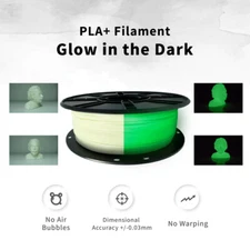 1KG Glow-in-the-Dark PLA Filament 1.75MM,Brighter, Works Under Sunlight or Light
