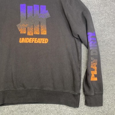 Undefeated Sweatshirt Mens Large Black Play Dirty Graphic Crewneck
