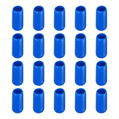 Screw Thread Protector Cover Rubber End Caps 1/4''(5.5mm) ID/Blue/100pcs