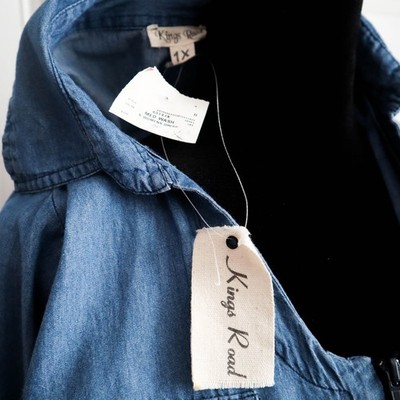 Kings Road Zip Up Chambray Denim Dress Knee Length Sz 1x | eBay