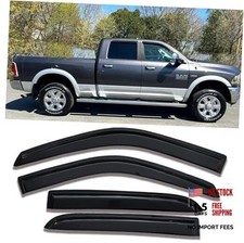 Side Window Visors rain Guards Vent Compatible with Ram 1500 Crew Cab 2009-2018