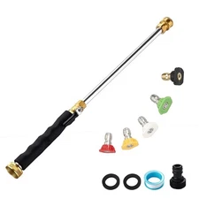 8PCS High Pressure Power Washer Wand, Hydro Jet Nozzle for Garden Hose with 5...