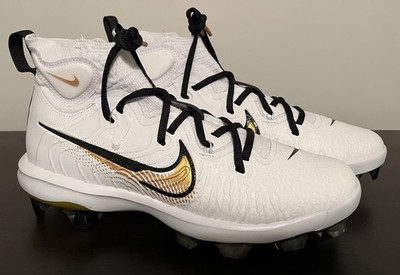 Sz 8.5 Nike Baseball Cleats Alpha Huarache NXT MCS White Gold Men FZ8650-119 New Nike Alpha Huarache NXT MCS White Gold Baseball Cleats  main image 4