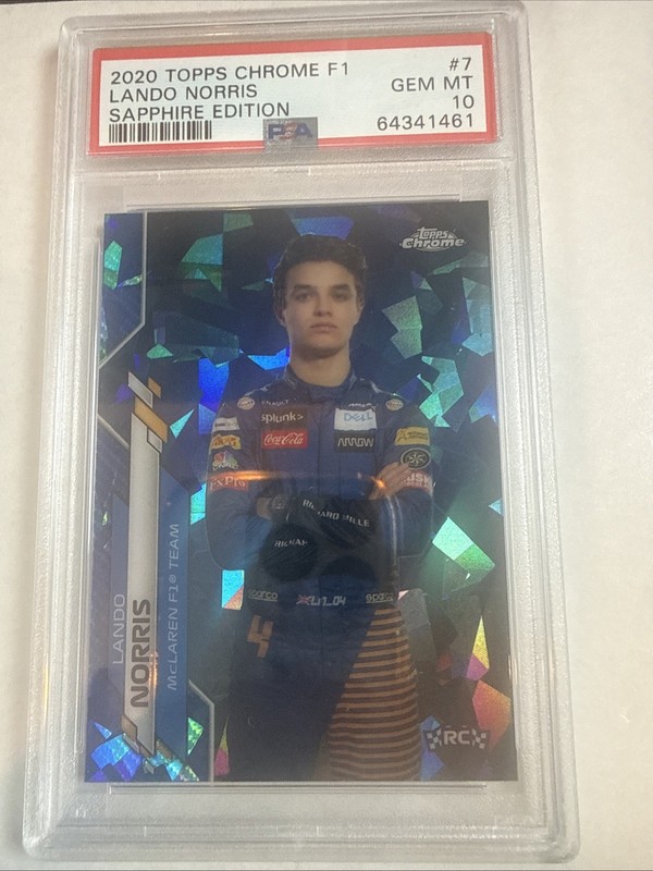 2020 Topps Chrome Formula 1 Lando Norris Sapphire Edition PSA 10 #7 Rookie RC F1