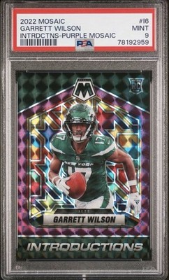 2022 Mosaic Garrett Wilson #I-6 Introductions Purple #/49 PSA 9 ROOKIE (RC) Jets