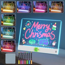 Rechargeable LED Note Board 7 Color 16” Light Up Dry Erase Drawing Board Kids