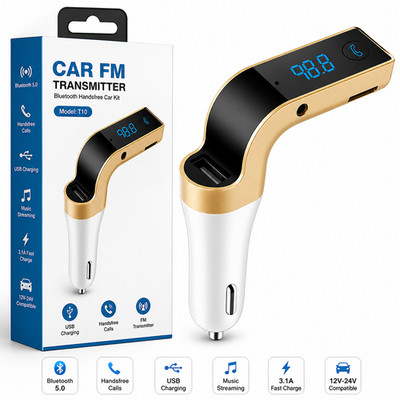 iMounTEK Wireless Car Bluetooth FM Transmitter Handsfree Audio USB Charger