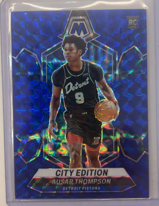 Ausar Thompson 2023-24 Panini Mosaic 131/199 Blue City Edition RC Pistons #290