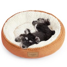 Love's cabin Round Donut Cat and Dog Cushion 24.0"L x 24.0"W x 6.5"Th, Orange