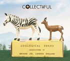 BRITAINS #9008 - 1  ZEBRA & 1 GAZELLE - ZOO ANIMALS - LEAD FIGURES - IN BOX  🔥