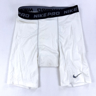 Mens Nike Pro Compression Shorts Tight Fit Workout Athletic White Sz Medium