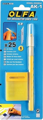 OLFA - Kunstmesser AK-1 mit 25 Ersatzklingen.