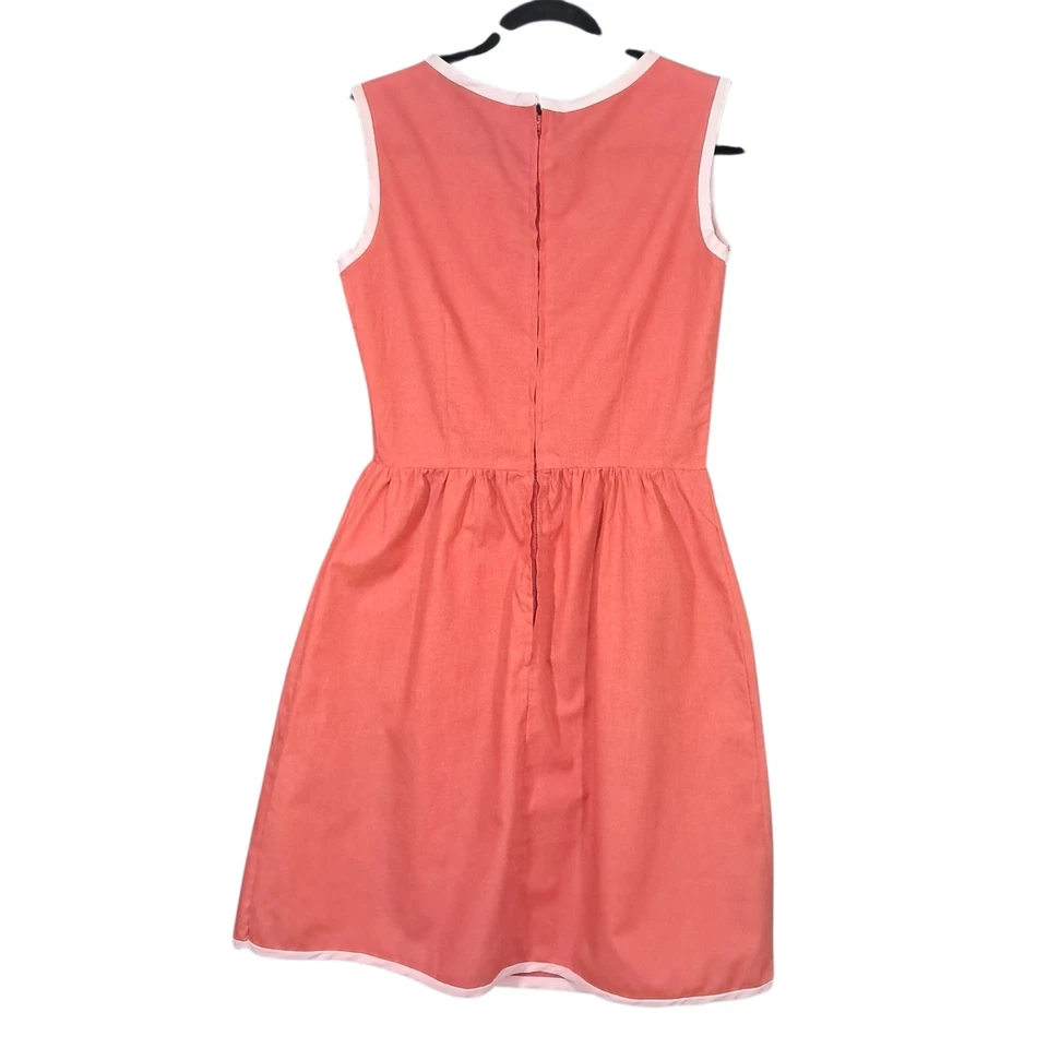 Vestido de loja vintage anos 50 alto ampulheta coral feito em união rockability retrô médio - Imagem 3 de 4