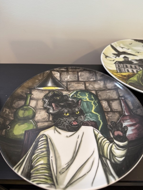 3  West Elm Halloween Dapper Animal Halloween Salad Plates Rachel Kozlowski