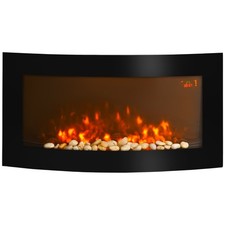 Image of HOMCOM Electric Fireplace Wall Mounted LED Flame Heater, Refurbished