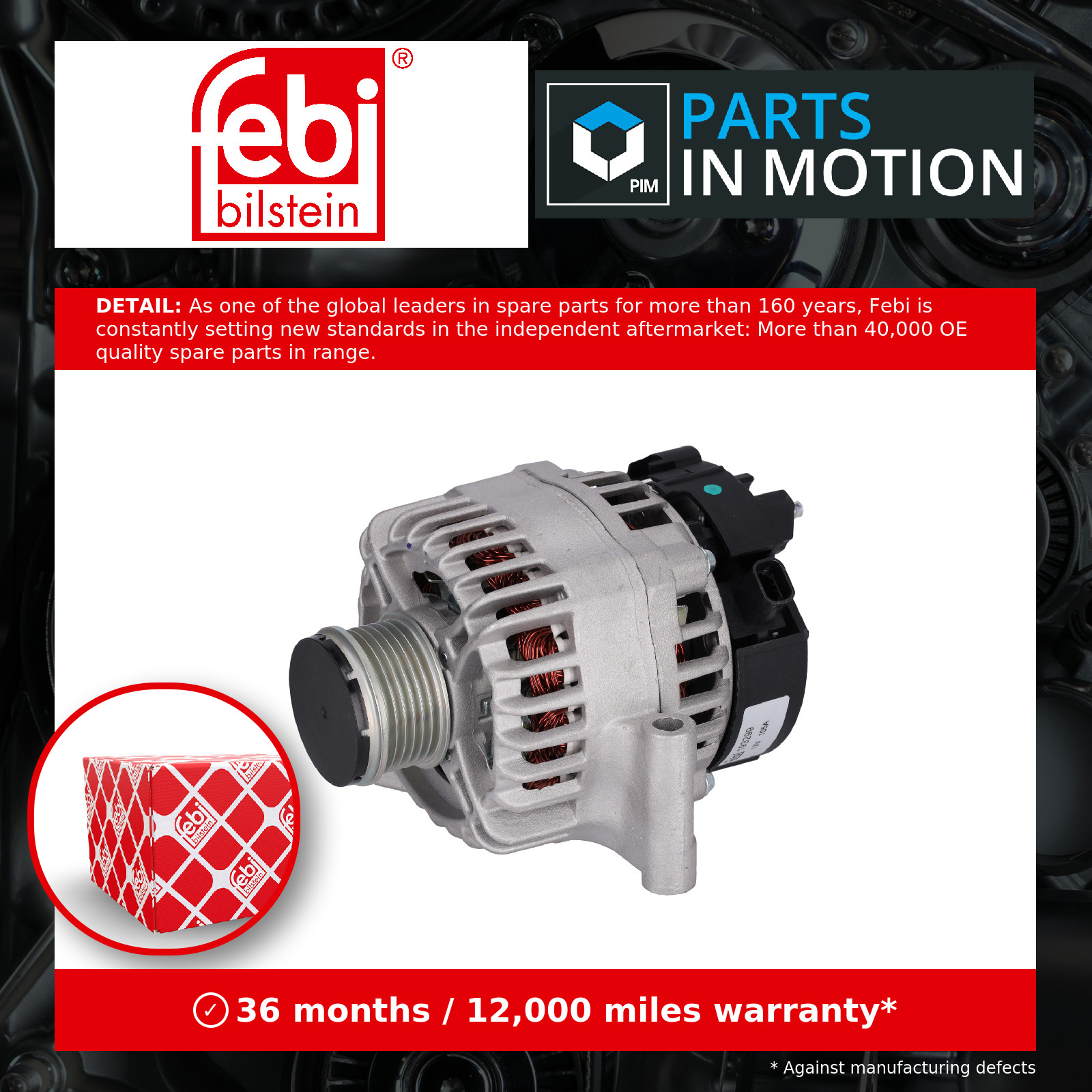 Alternator fits VAUXHALL CORSA D 1.3D 2006 on 013222935 013256932 095520014 Febi - Image 4