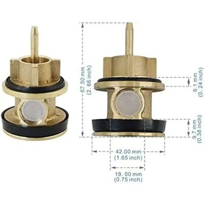Stabiler Kupfer Ventilkern für WC Spülung Reparatur 58x41 5mm vergoldet