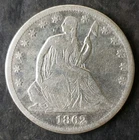 1862 S 50c Seated Liberty Silver Half Dollar