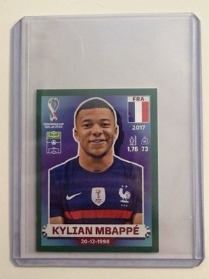 EXTREMELY RARE 2022 Kylian Mbappé Green France Sticker FIFA World Cup Qatar