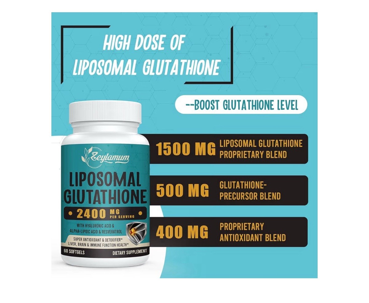 zeylamum glutathione supplement Zeylamum Liposomal Glutathione Max Absorption Detox Brain Immune Support  120sgel