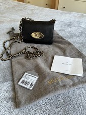 Mulberry Mini Lily Bag Black Heavy Grain Leather Very Good Condition