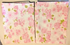 Vintage60's-70's Floral pillowcase Set Lady Pepperell Pink Rose Cottagecore EUC