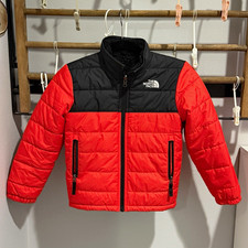 The North Face Boys Colorblock Puffer Jacket Red/Black XS Full Zip