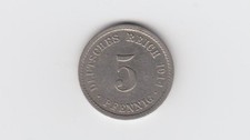 5 Pfennig M&uuml;nze Deutsches Reich Kaiserreich 1914 - A - Gro&szlig;er Adler - Jaeger 12