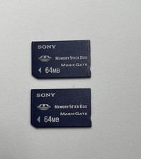 TWO Sony 64MB Memory Stick Duo MS Card NON-PRO for Sony older Camera PSP