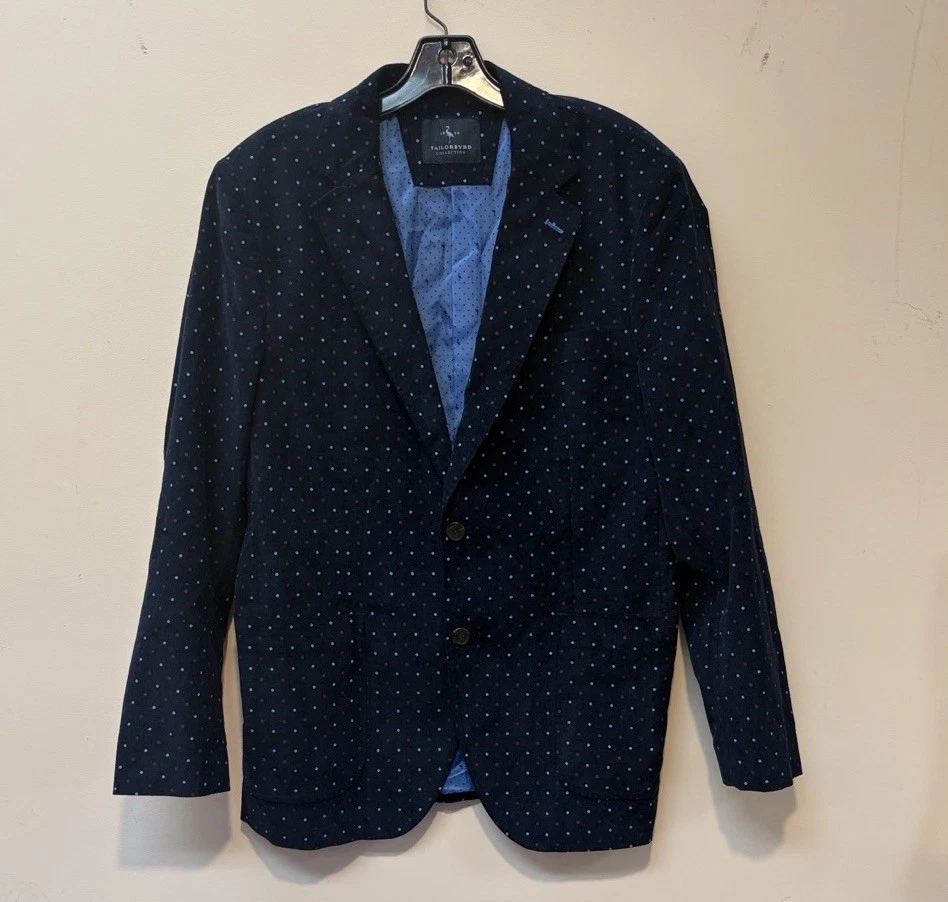 Tailorbyrd Blazer Men’s Poka Dots Navy Sz 40R Trending