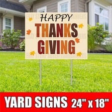 HAPPY THANKSGIVING Yard Sign with H-Stakes Holidays Halloween Weekend