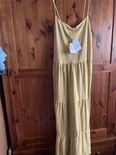Next Womens Mustard Colour Dress Short Sleeve Size 10