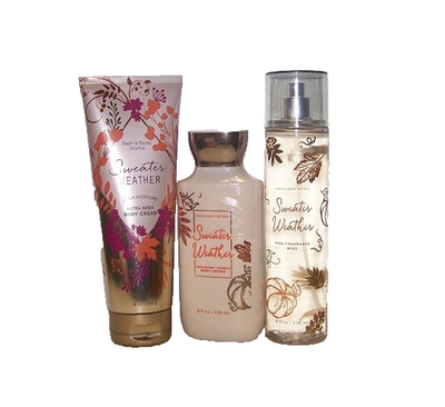 Bath & Body Works Sweater Weather 3 Piece Set - Mist, Lotion, Body